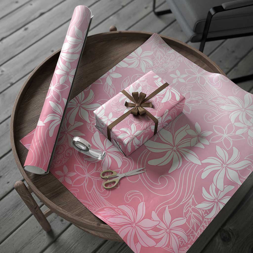 Tiare Tahiti Wrapping Paper Pink Polynesia Motifs - Polynesian Pride