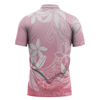 Tiare Tahiti Zipper Polo Shirt Pink Polynesia Motifs LT05 - Polynesian Pride