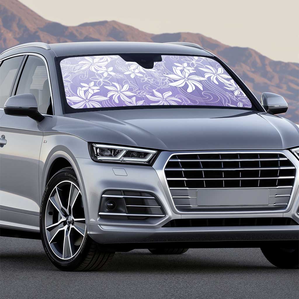 Tiare Tahiti Auto Sun Shade Purple Polynesia Motifs - Polynesian Pride