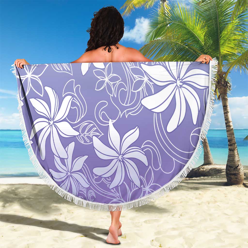 Tiare Tahiti Beach Blanket Purple Polynesia Motifs - Polynesian Pride