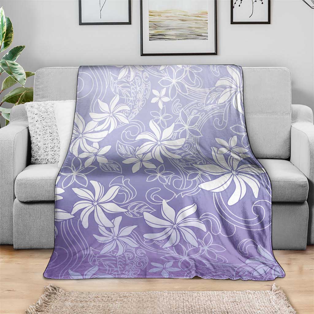 Tiare Tahiti Blanket Purple Polynesia Motifs - Polynesian Pride
