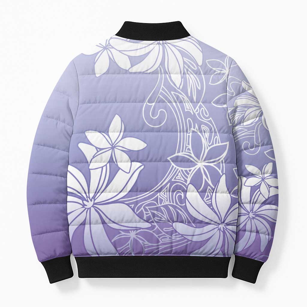 Tiare Tahiti Bomber Puffer Jacket Purple Polynesia Motifs LT05 - Polynesian Pride