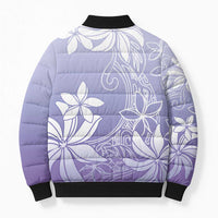 Tiare Tahiti Bomber Puffer Jacket Purple Polynesia Motifs LT05 - Polynesian Pride