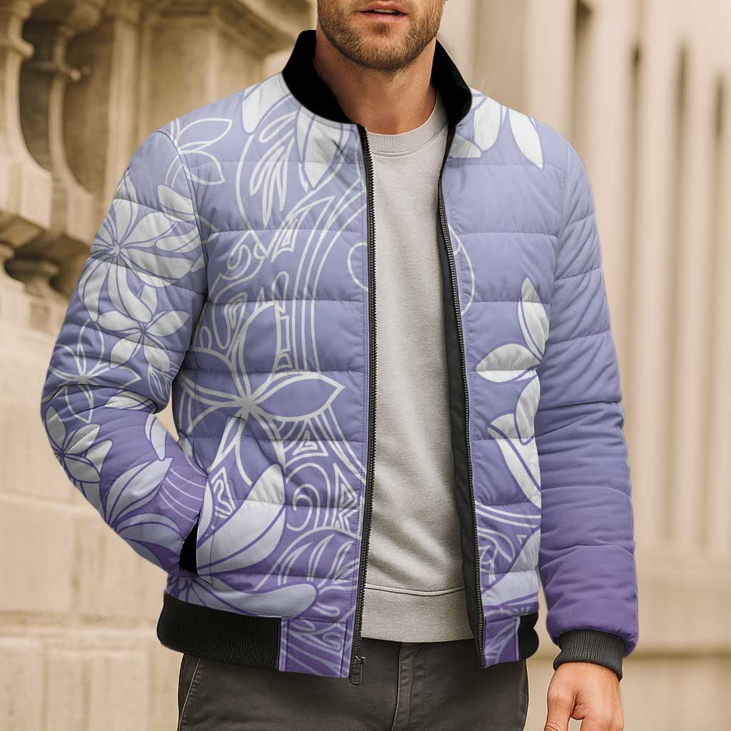 Tiare Tahiti Bomber Puffer Jacket Purple Polynesia Motifs LT05 - Polynesian Pride