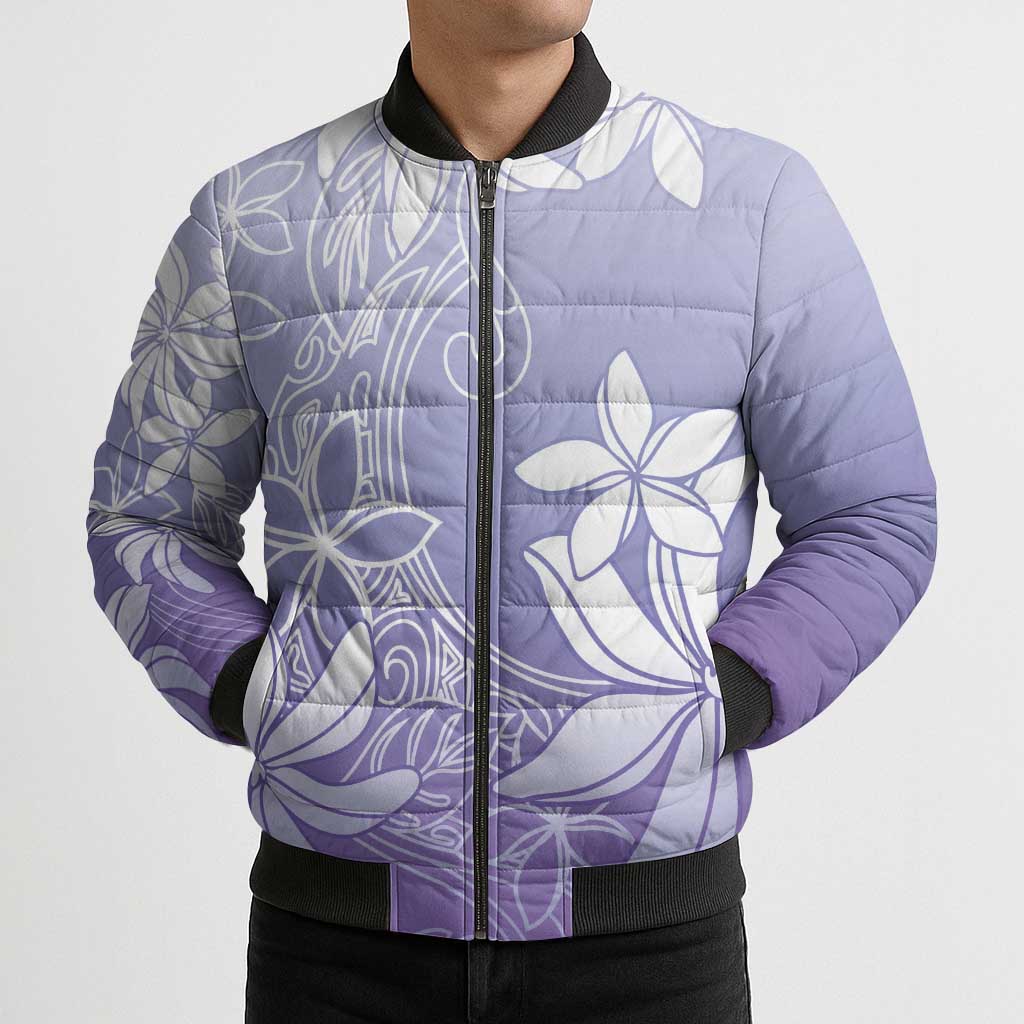 Tiare Tahiti Bomber Puffer Jacket Purple Polynesia Motifs LT05 - Polynesian Pride