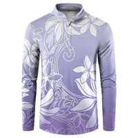Tiare Tahiti Button Sweatshirt Purple Polynesia Motifs LT05 Purple - Polynesian Pride