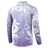 Tiare Tahiti Button Sweatshirt Purple Polynesia Motifs LT05 - Polynesian Pride
