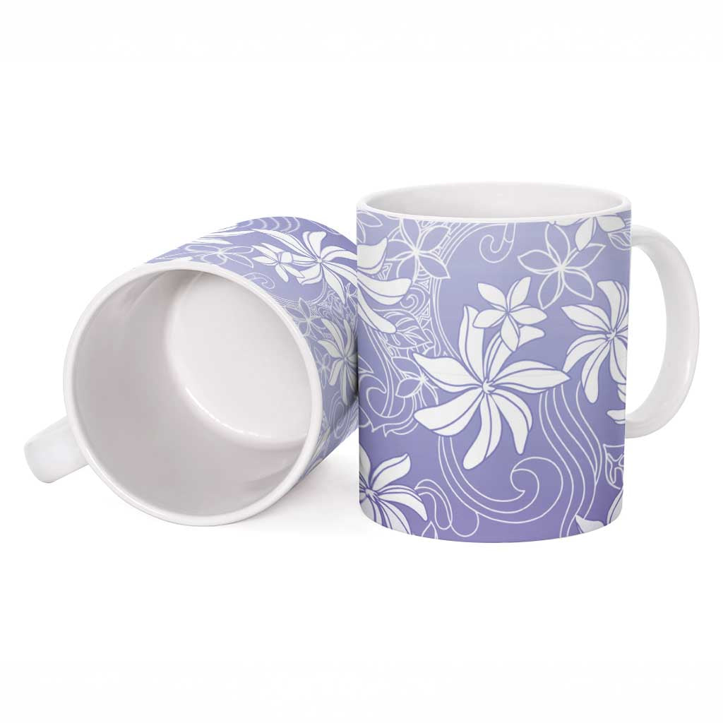 Tiare Tahiti Ceramic Mug Purple Polynesia Motifs - Polynesian Pride