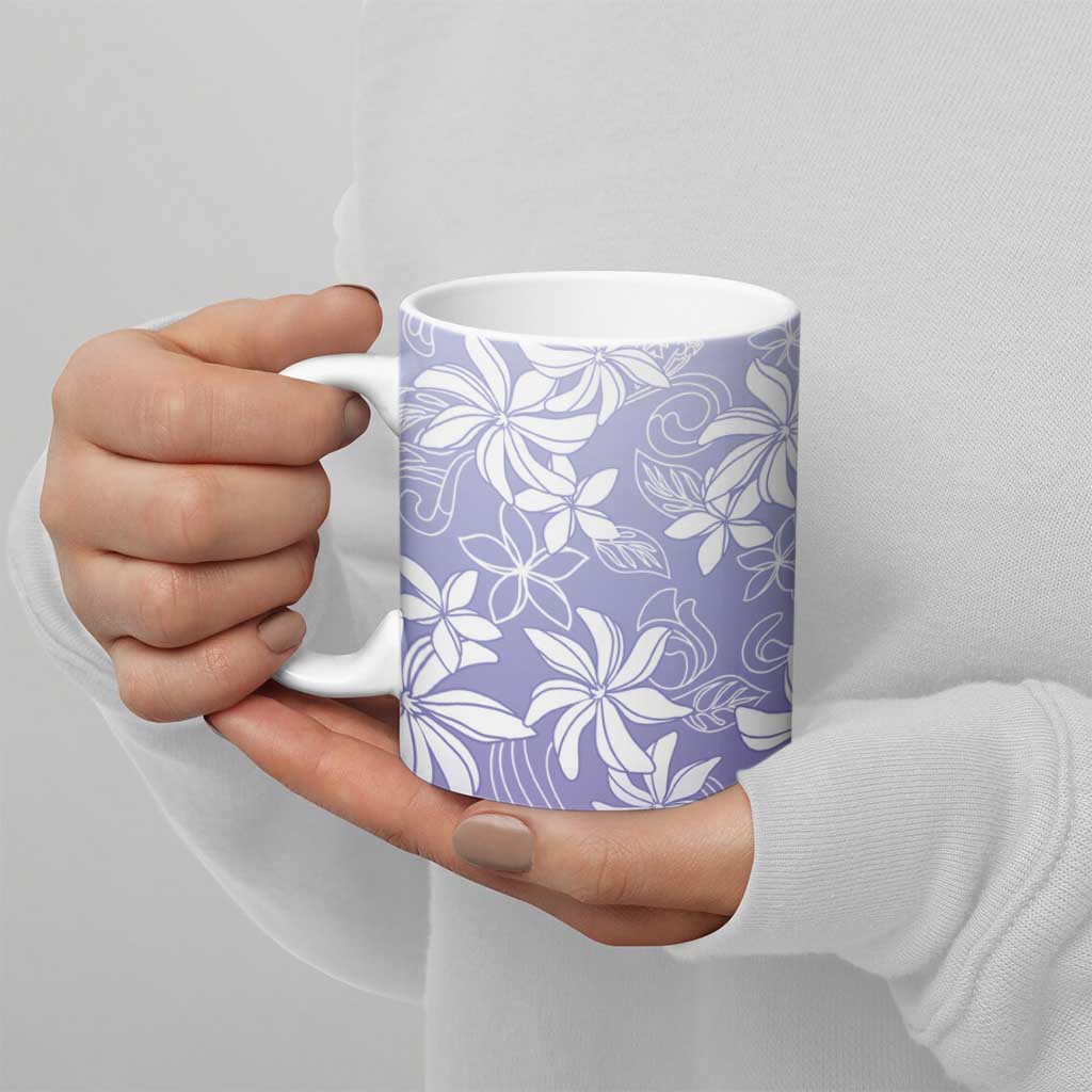 Tiare Tahiti Ceramic Mug Purple Polynesia Motifs - Polynesian Pride