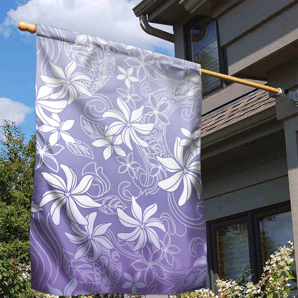 Tiare Tahiti Garden Flag Purple Polynesia Motifs - Polynesian Pride