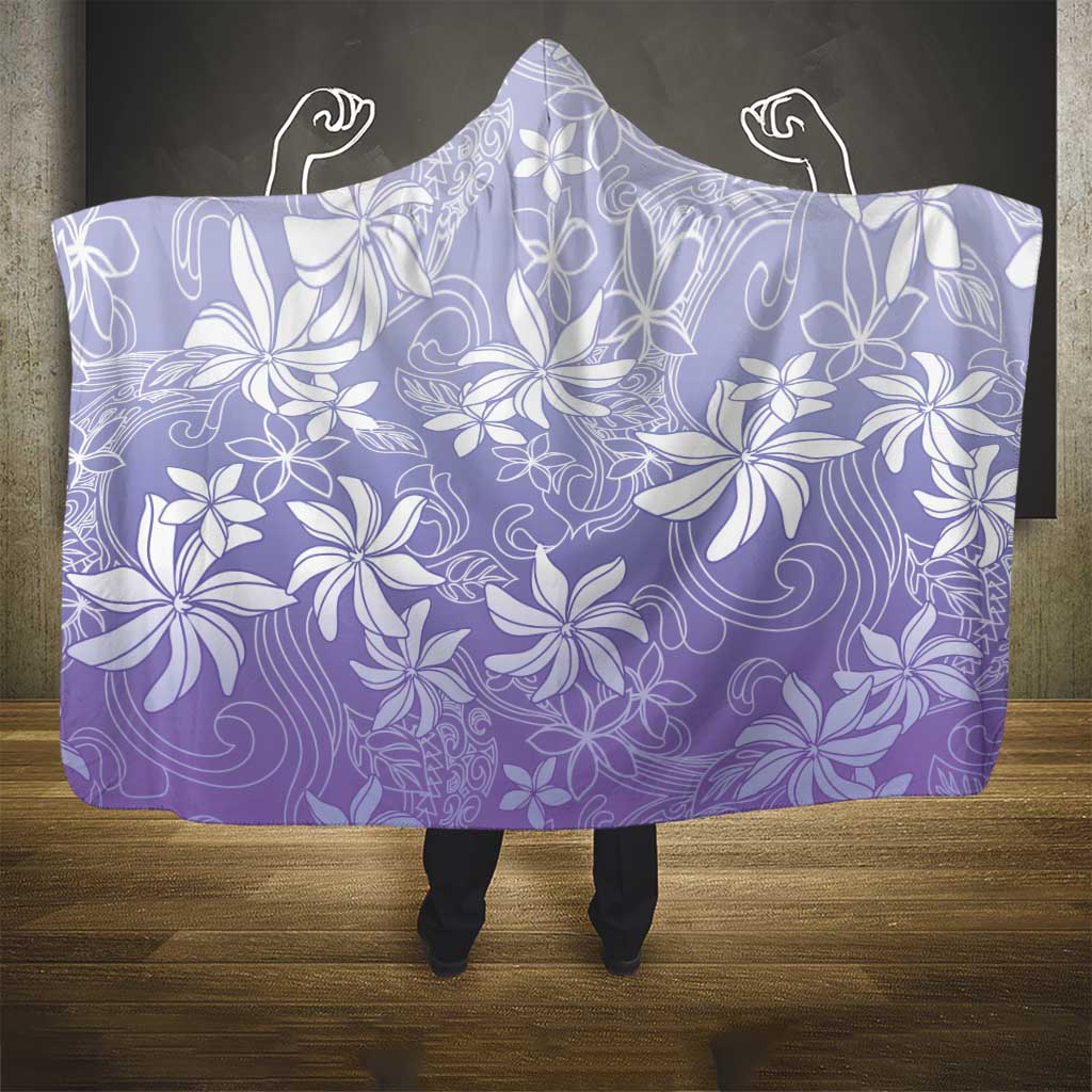 Tiare Tahiti Hooded Blanket Purple Polynesia Motifs - Polynesian Pride