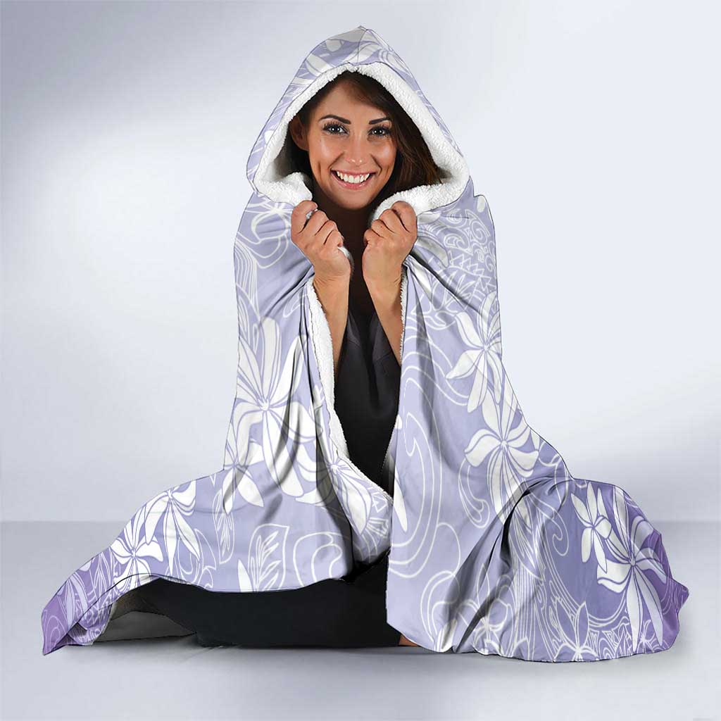 Tiare Tahiti Hooded Blanket Purple Polynesia Motifs - Polynesian Pride