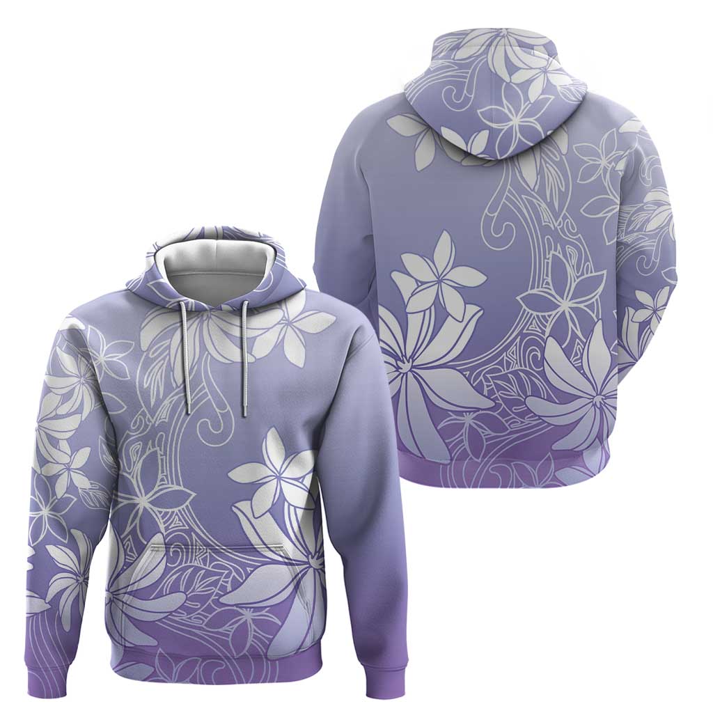 Tiare Tahiti Hoodie Purple Polynesia Motifs - Polynesian Pride