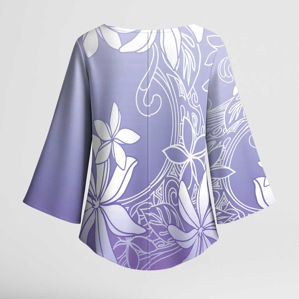 Tiare Tahiti Kimono Sleeve Blouse Purple Polynesia Motifs LT05 - Polynesian Pride