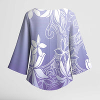 Tiare Tahiti Kimono Sleeve Blouse Purple Polynesia Motifs LT05 - Polynesian Pride