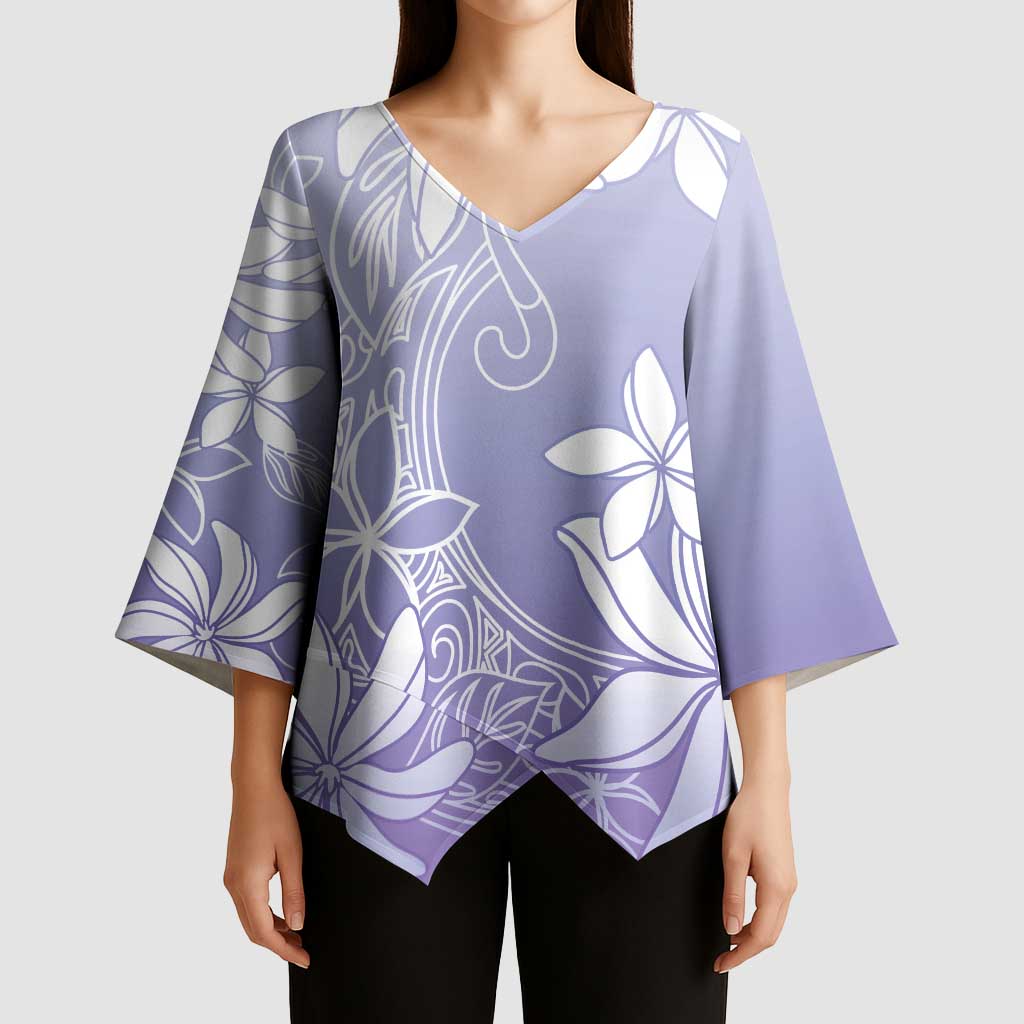Tiare Tahiti Kimono Sleeve Blouse Purple Polynesia Motifs LT05 - Polynesian Pride