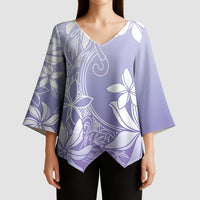 Tiare Tahiti Kimono Sleeve Blouse Purple Polynesia Motifs LT05 - Polynesian Pride