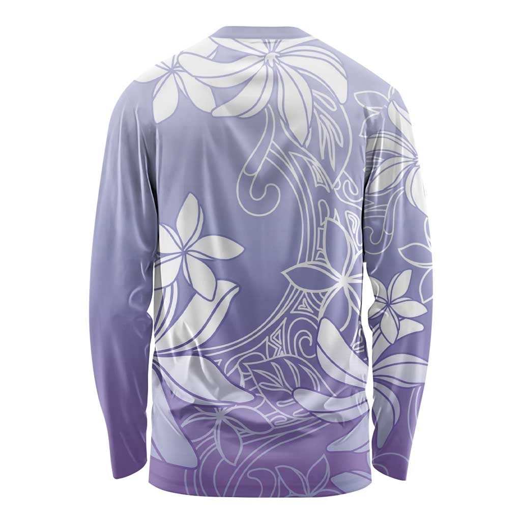 Tiare Tahiti Long Sleeve Shirt Purple Polynesia Motifs LT05 - Polynesian Pride