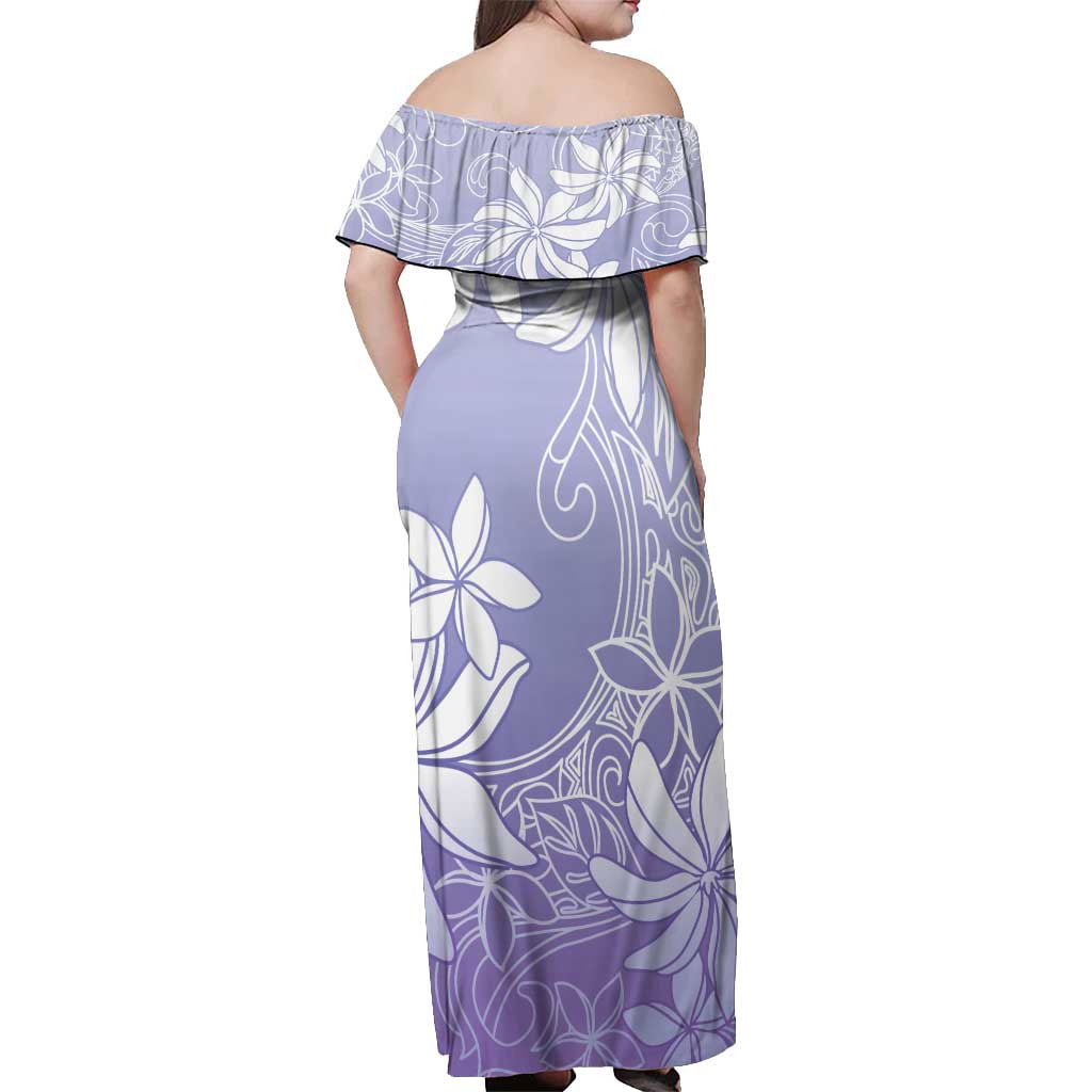 Tiare Tahiti Off Shoulder Maxi Dress Purple Polynesia Motifs LT05 - Polynesian Pride