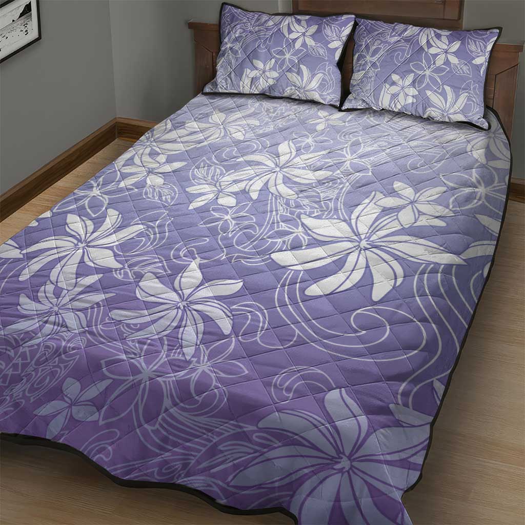 Tiare Tahiti Quilt Bed Set Purple Polynesia Motifs - Polynesian Pride