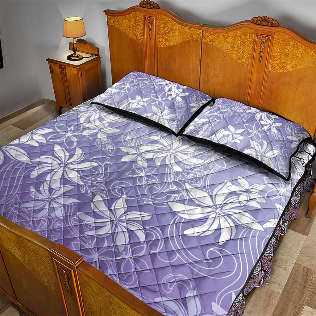 Tiare Tahiti Quilt Bed Set Purple Polynesia Motifs - Polynesian Pride