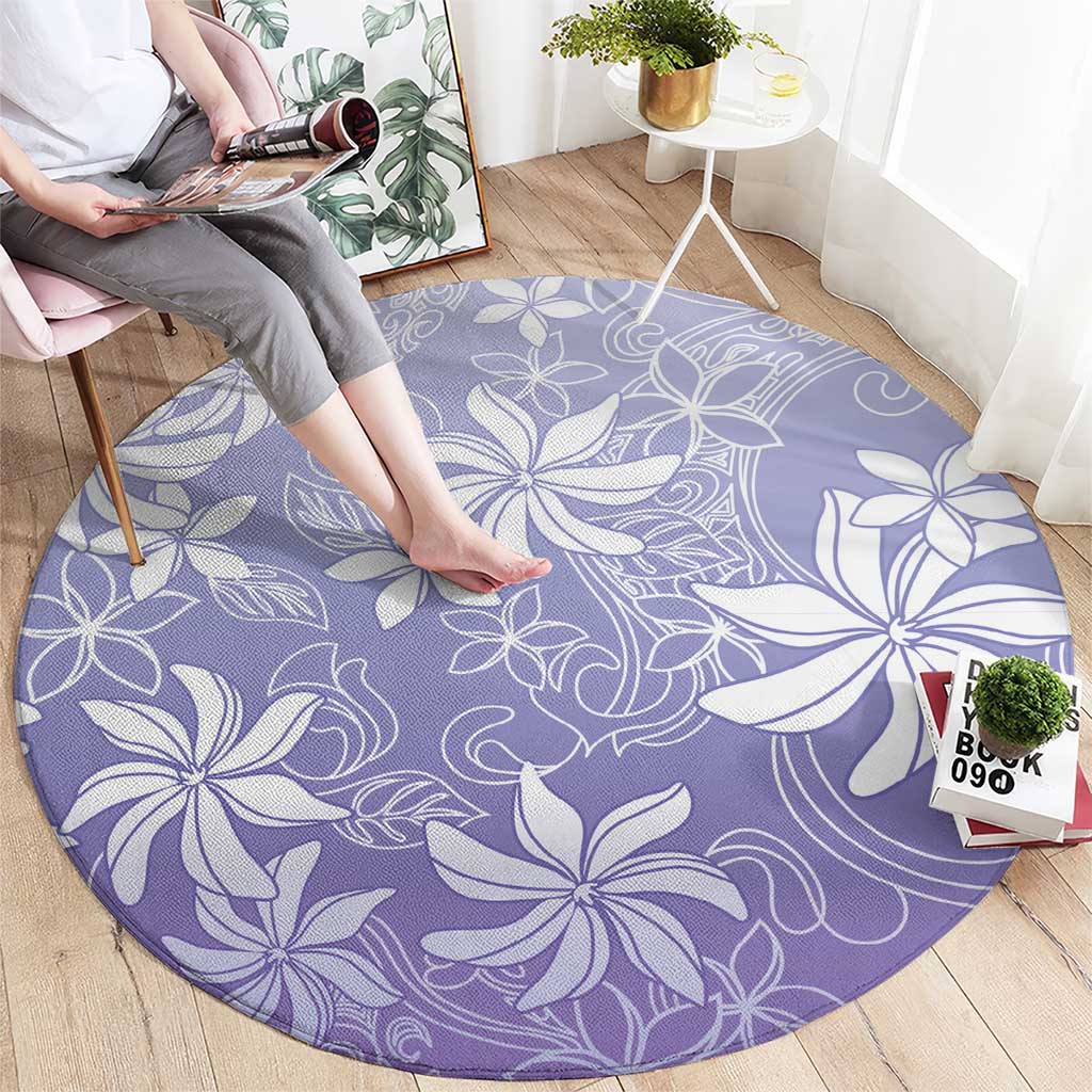 Tiare Tahiti Round Carpet Purple Polynesia Motifs - Polynesian Pride