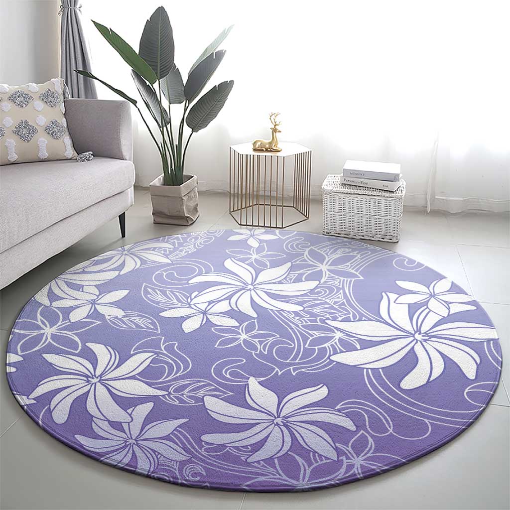 Tiare Tahiti Round Carpet Purple Polynesia Motifs - Polynesian Pride