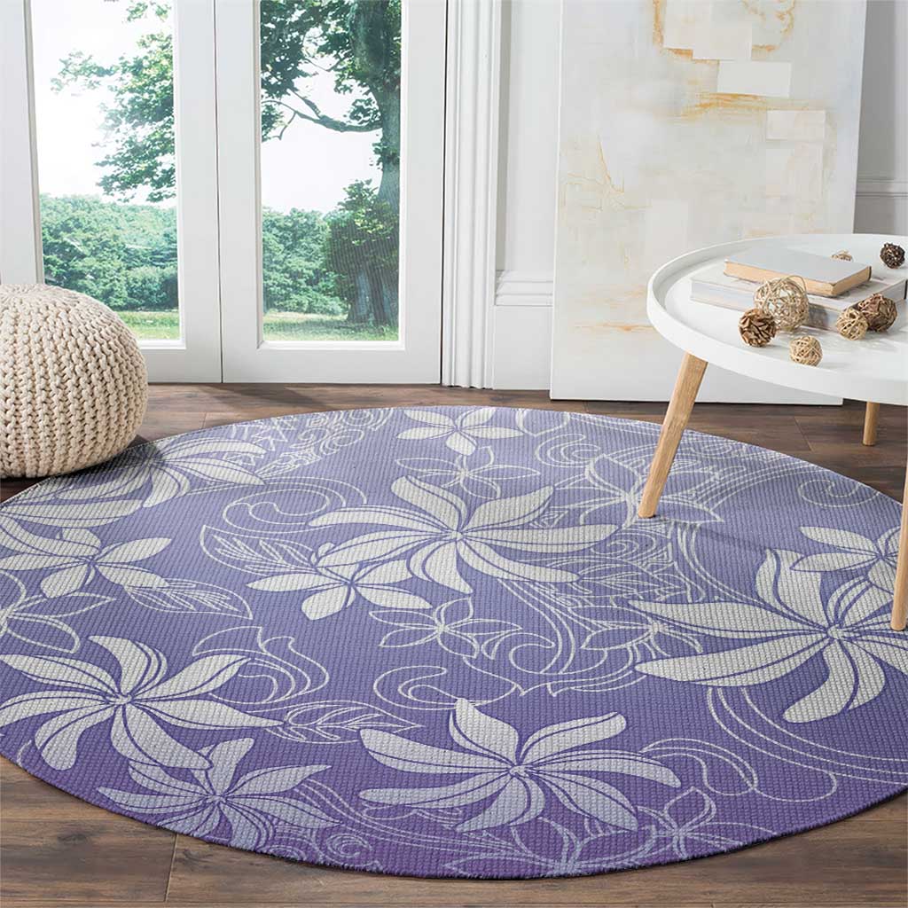 Tiare Tahiti Round Carpet Purple Polynesia Motifs - Polynesian Pride