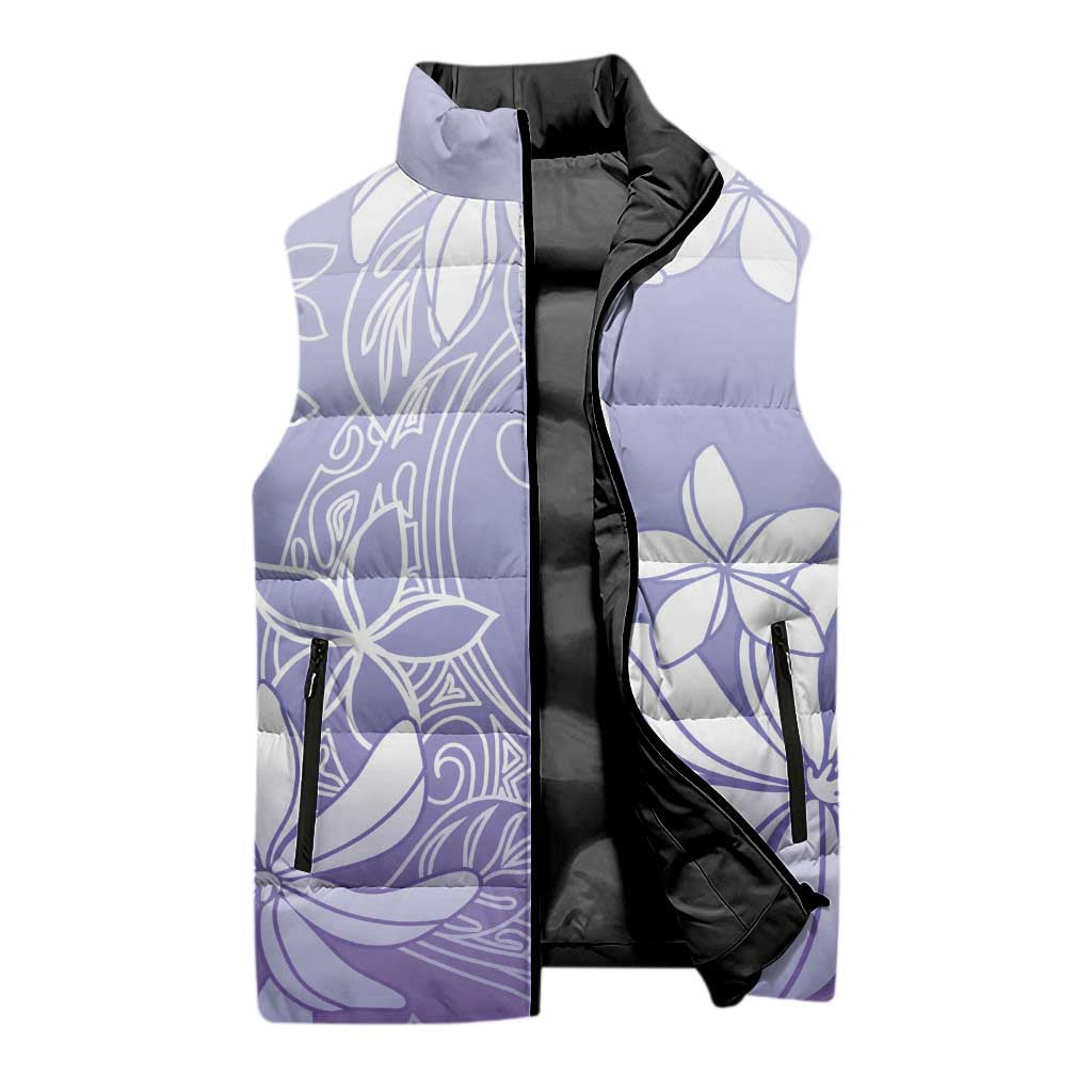 Tiare Tahiti Sleeveless Puffer Jacket Purple Polynesia Motifs LT05 - Polynesian Pride