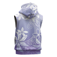 Tiare Tahiti Sleeveless Zip Hoodie Purple Polynesia Motifs - Polynesian Pride