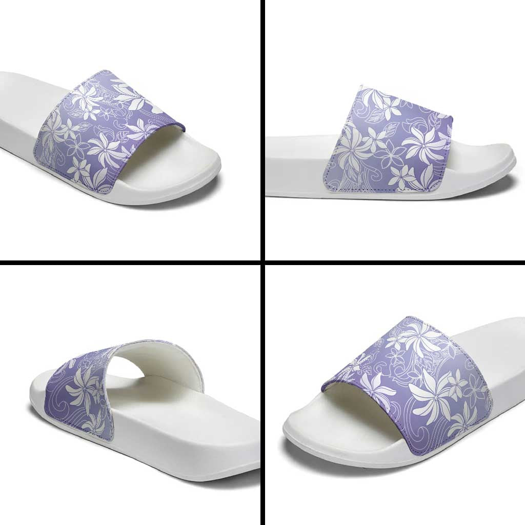Tiare Tahiti Slide Sandals Purple Polynesia Motifs LT05 - Polynesian Pride