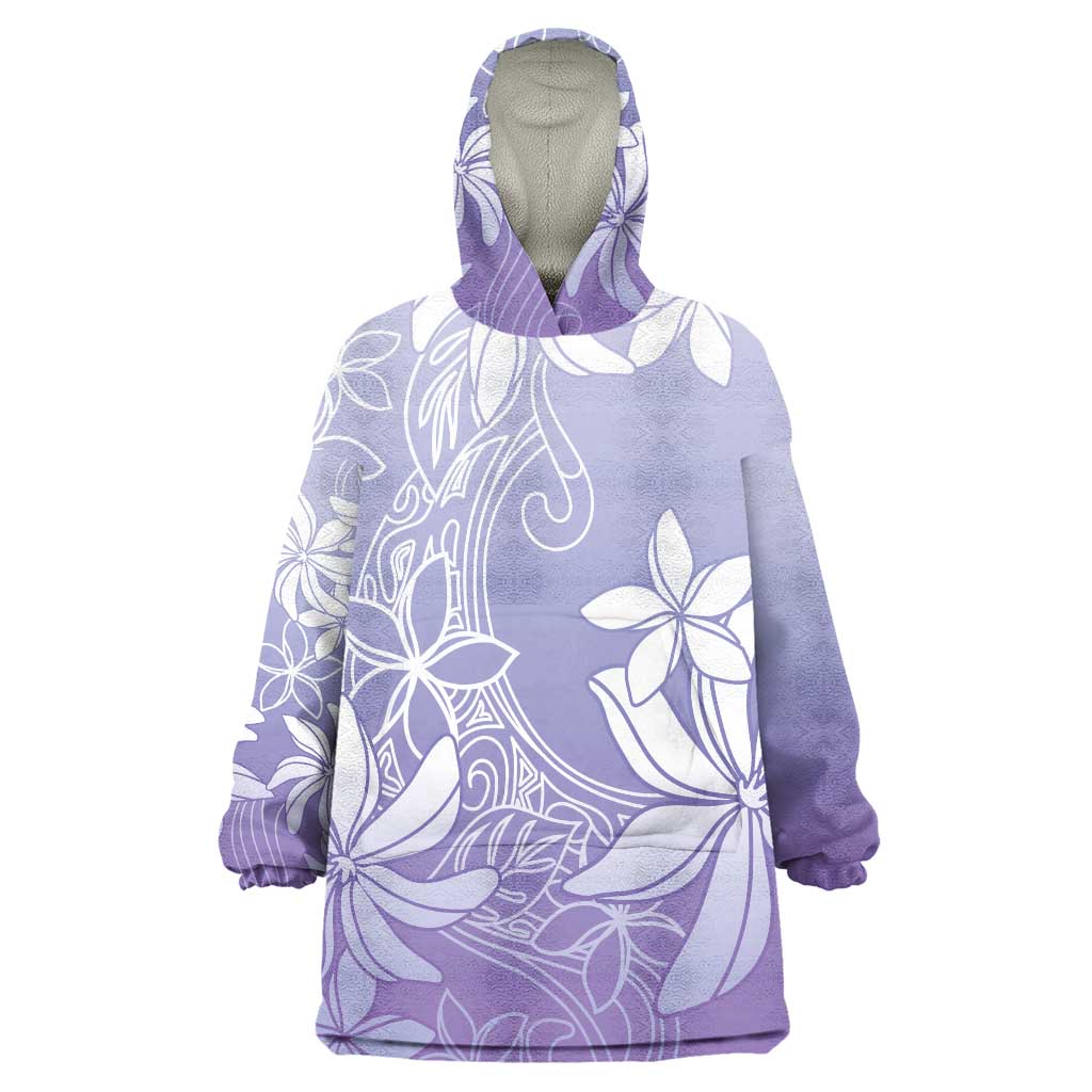 Tiare Tahiti Wearable Blanket Hoodie Purple Polynesia Motifs LT05 One Size Purple - Polynesian Pride