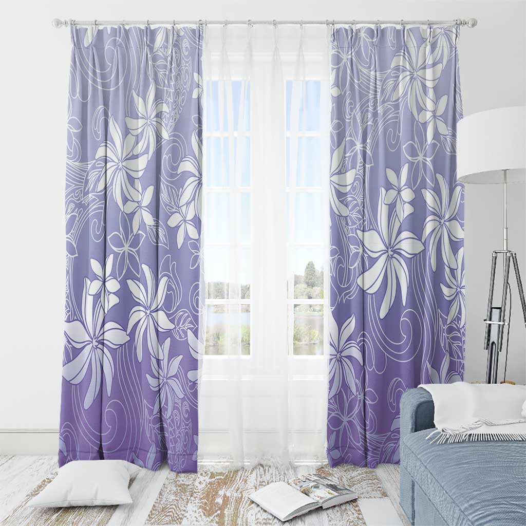 Tiare Tahiti Window Curtain Purple Polynesia Motifs - Polynesian Pride