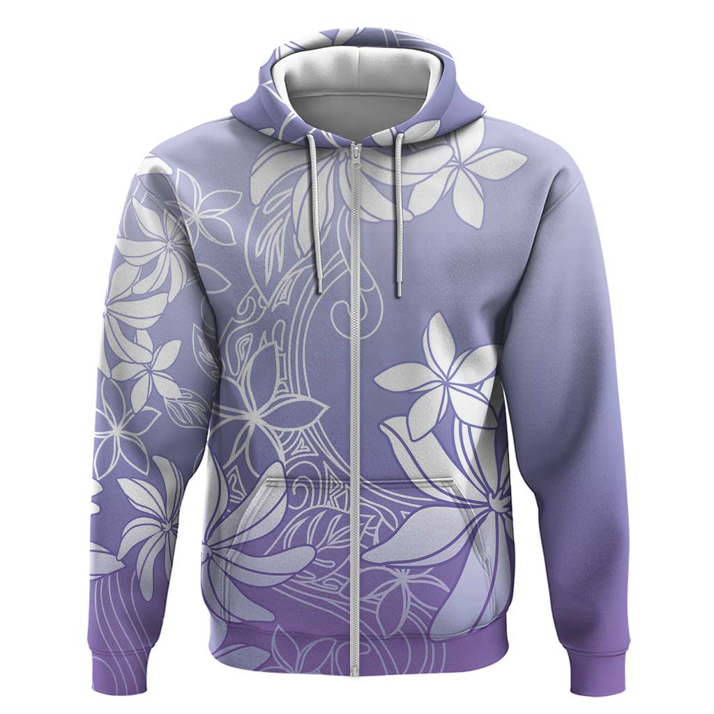 Tiare Tahiti Zip Hoodie Purple Polynesia Motifs - Polynesian Pride