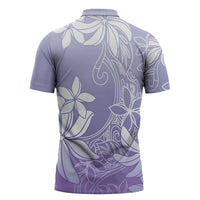 Tiare Tahiti Zipper Polo Shirt Purple Polynesia Motifs LT05 - Polynesian Pride