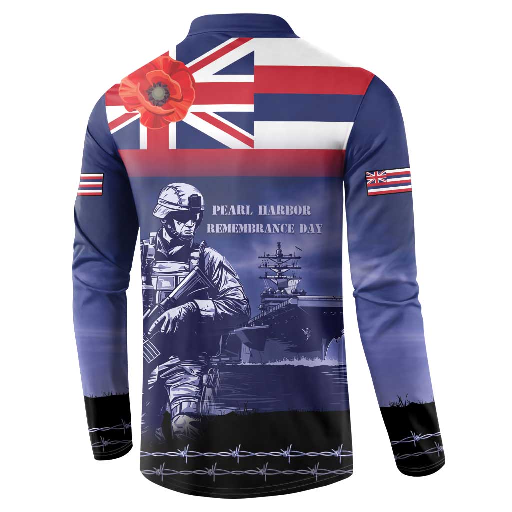 Hawaii Pearl Harbor Remembrance Day Button Sweatshirt Flag Style LT05 - Polynesian Pride
