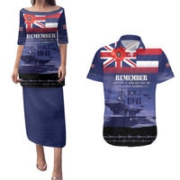 Hawaii Pearl Harbor Remembrance Day Couples Matching Puletasi and Hawaiian Shirt Flag Style LT05 Blue - Polynesian Pride