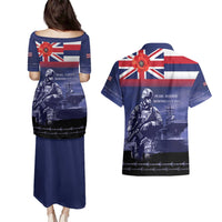 Hawaii Pearl Harbor Remembrance Day Couples Matching Puletasi and Hawaiian Shirt Flag Style LT05 - Polynesian Pride