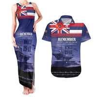 Hawaii Pearl Harbor Remembrance Day Couples Matching Tank Maxi Dress and Hawaiian Shirt Flag Style LT05 Blue - Polynesian Pride