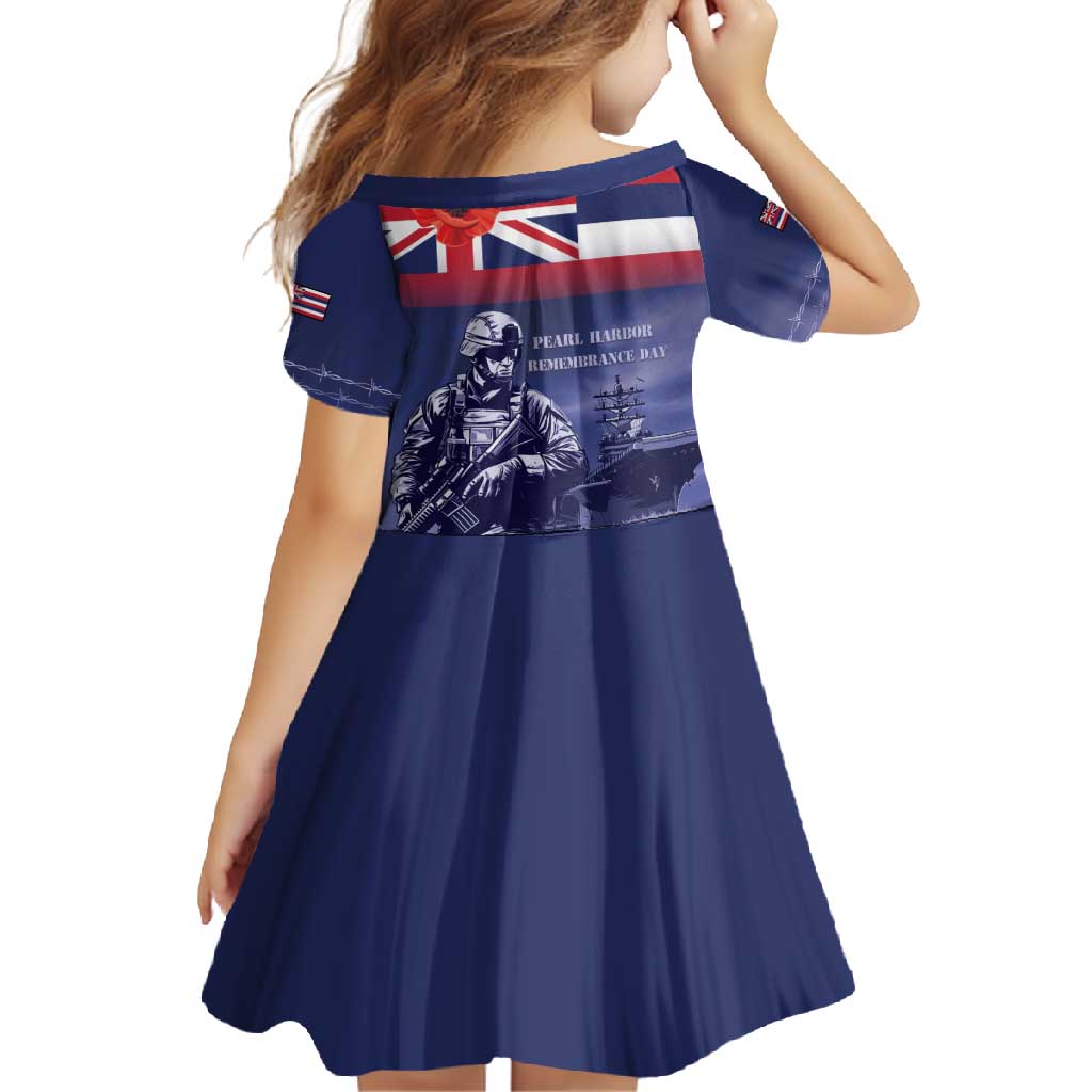 Hawaii Pearl Harbor Remembrance Day Family Matching Long Sleeve Bodycon Dress and Hawaiian Shirt Flag Style