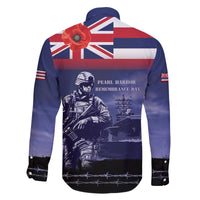 Hawaii Pearl Harbor Remembrance Day Family Matching Off The Shoulder Long Sleeve Dress and Hawaiian Shirt Flag Style