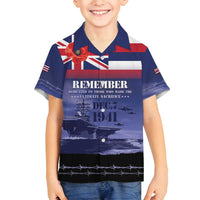 Hawaii Pearl Harbor Remembrance Day Family Matching Summer Maxi Dress and Hawaiian Shirt Flag Style