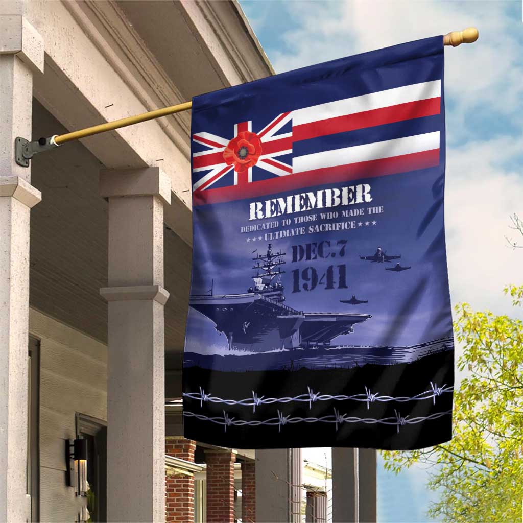 Hawaii Pearl Harbor Remembrance Day Garden Flag Flag Style LT05 House Flag Blue - Polynesian Pride