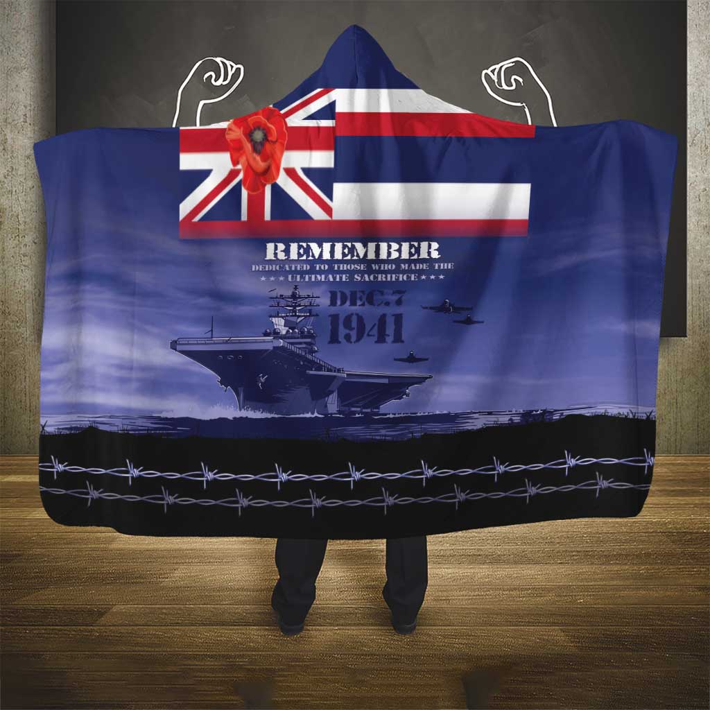 Hawaii Pearl Harbor Remembrance Day Hooded Blanket Flag Style LT05 - Polynesian Pride