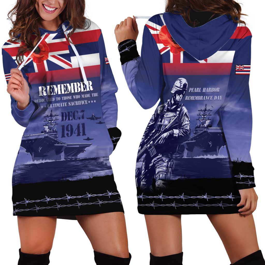 Hawaii Pearl Harbor Remembrance Day Hoodie Dress Flag Style LT05 - Polynesian Pride