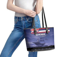 Hawaii Pearl Harbor Remembrance Day Leather Tote Bag Flag Style LT05 - Polynesian Pride