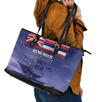 Hawaii Pearl Harbor Remembrance Day Leather Tote Bag Flag Style LT05 - Polynesian Pride
