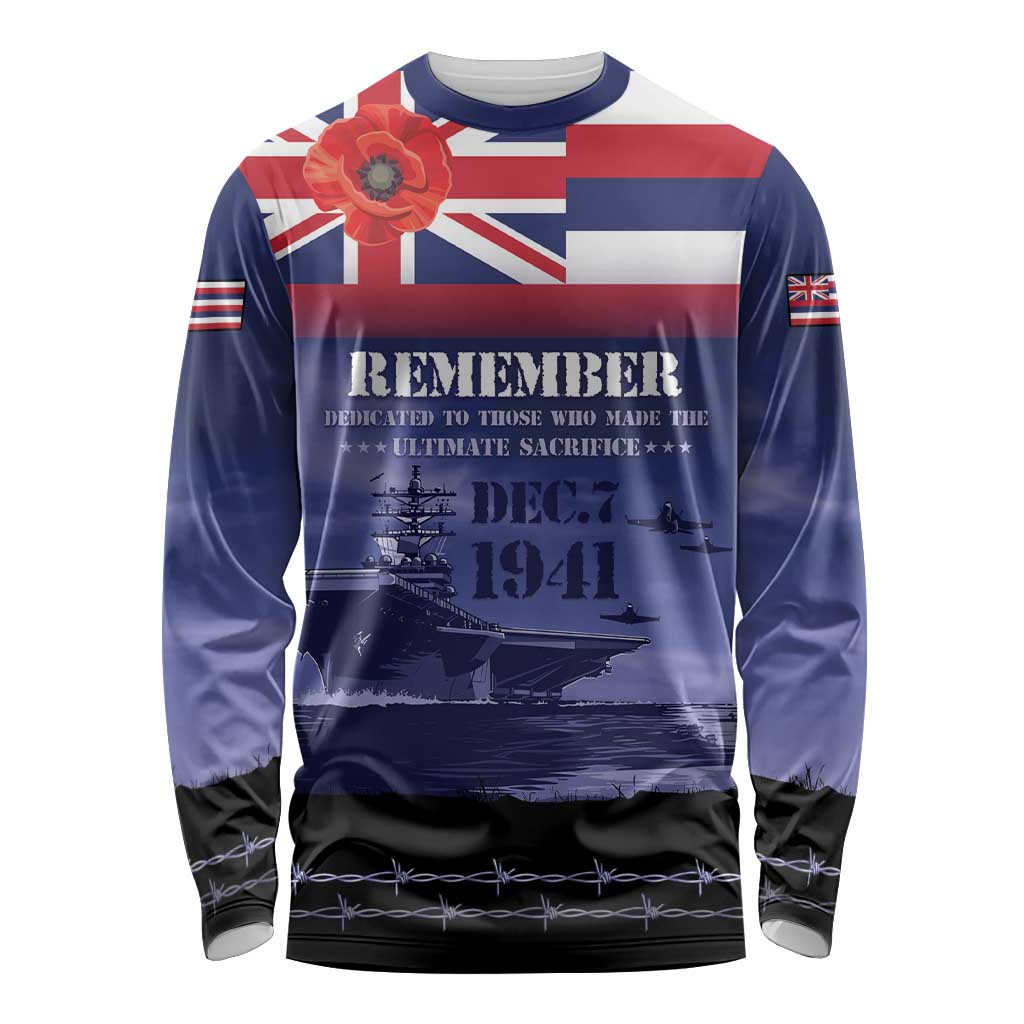 Hawaii Pearl Harbor Remembrance Day Long Sleeve Shirt Flag Style