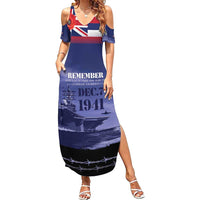 Hawaii Pearl Harbor Remembrance Day Summer Maxi Dress Flag Style LT05 Women Blue - Polynesian Pride