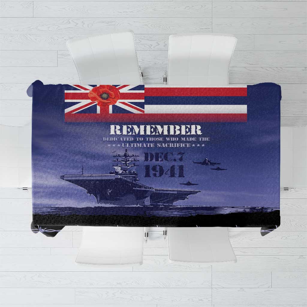 Hawaii Pearl Harbor Remembrance Day Tablecloth Flag Style LT05 Blue - Polynesian Pride